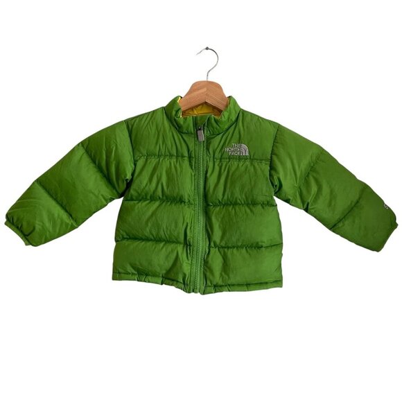 The North Face Infant Jacket Size 12-18M 550 Down Puffer Green Winter Outdoor - Picture 1 of 9
